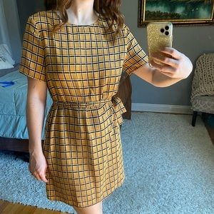 Plaid Yellow Dress